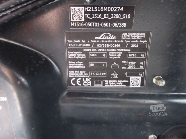 Viljuškar sa prednjim utovarivačem Linde E50HL-01/600