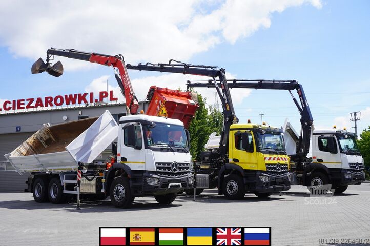 Basculante trilateral Mercedes-Benz Arocs 2636 / 6x4 / HDS Fassi / 3-Way Tip