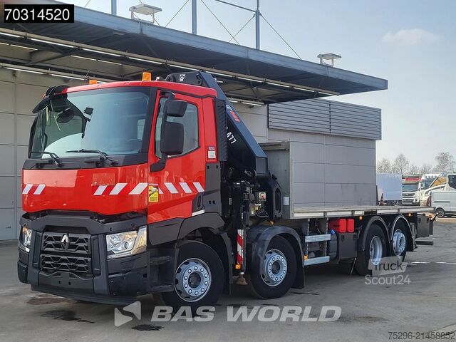 Plateau de chargement Renault C 460 8X2 HIAB 477EP-2 HIPRO Crane Kran Lift+st...