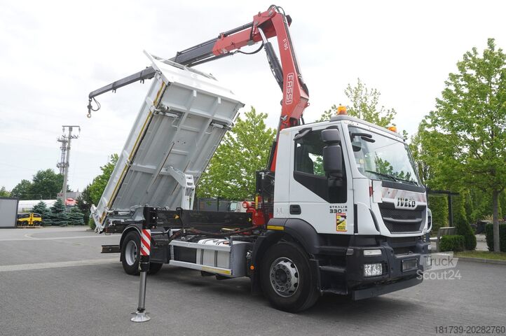 трехсторонний самосвал Iveco STRALIS 330 E6 / FASSI 195A 8.5 T