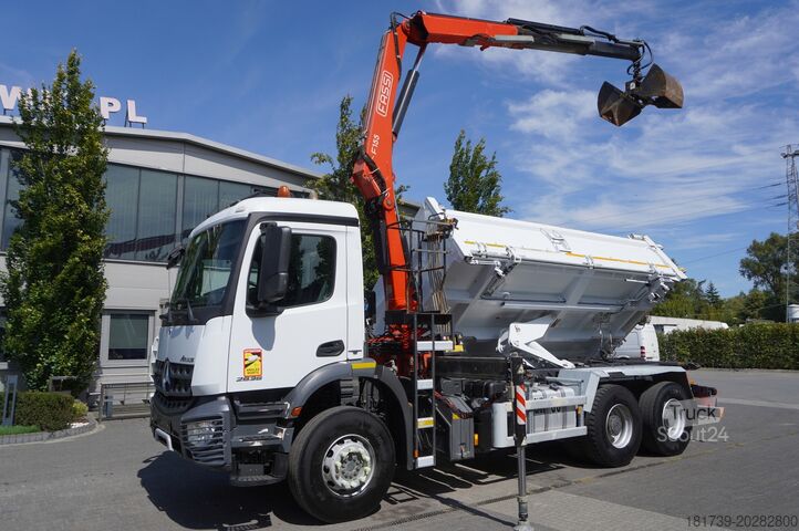 Trišalis savivartis Mercedes-Benz Arocs 2636 / 6x4 / HDS Fassi / 3-Way Tip