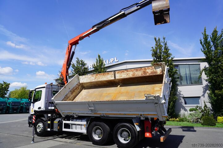 Trišalis savivartis Mercedes-Benz Arocs 2636 / 6x4 / HDS Fassi / 3-Way Tip