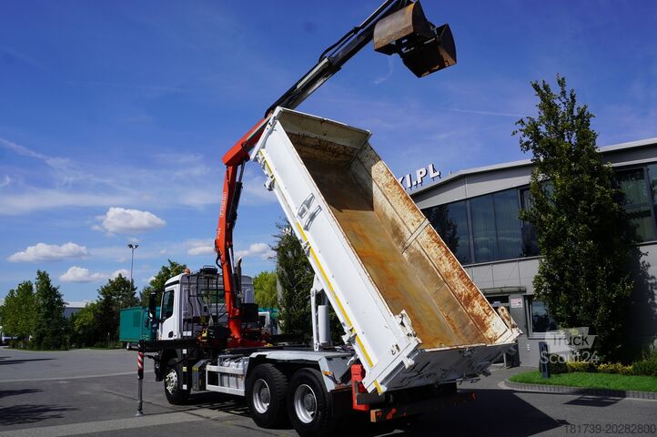 Trišalis savivartis Mercedes-Benz Arocs 2636 / 6x4 / HDS Fassi / 3-Way Tip