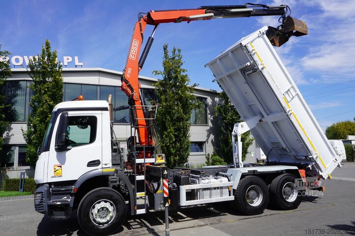 Trišalis savivartis Mercedes-Benz Arocs 2636 / 6x4 / HDS Fassi / 3-Way Tip