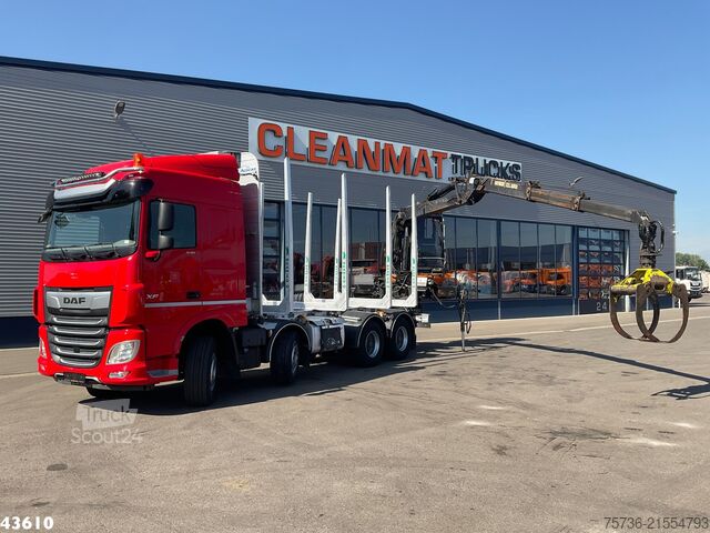 Crane truck DAF FAD XF 530 8x4 Holzkran