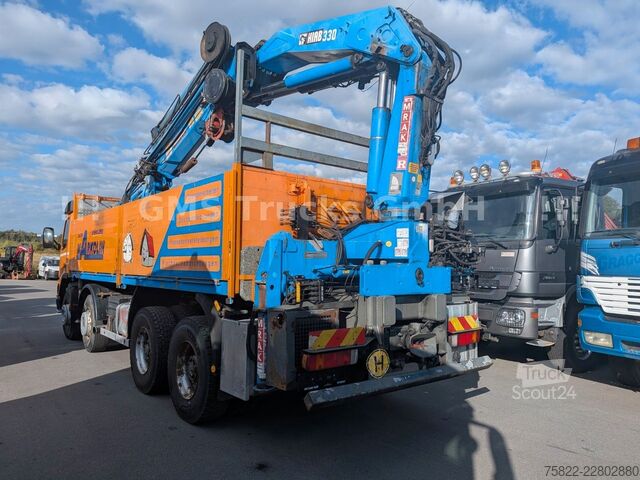 Kamion sa ravnom platformom VOLVO FM12-380 / 8X4 / 28m Hiab Kran / WINCH