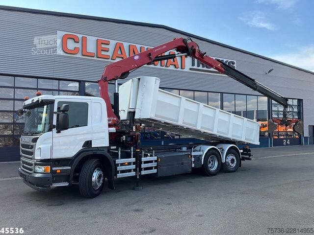 Darus billenőplatós teherautó Scania P 340 Euro 6 CNG HMF 25 Tonmeter laadkraan