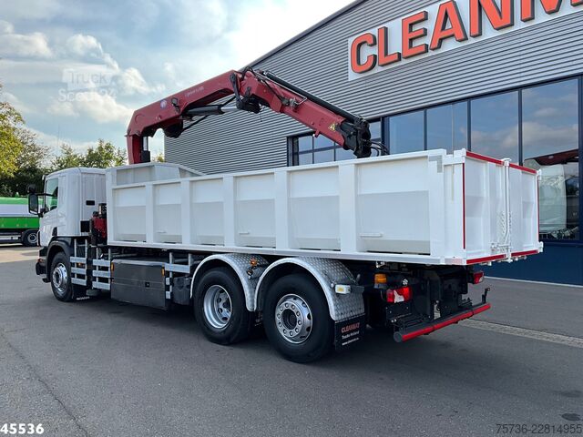 Darus billenőplatós teherautó Scania P 340 Euro 6 CNG HMF 25 Tonmeter laadkraan