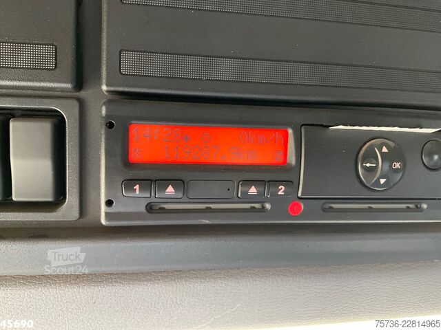 Darus billenőplatós teherautó DAF FA 55 LF 220 HMF 10 Tonmeter laadkraan Just 119...
