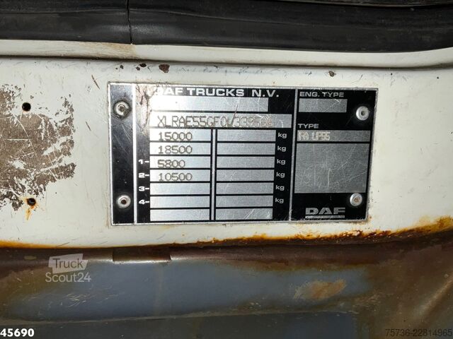 Darus billenőplatós teherautó DAF FA 55 LF 220 HMF 10 Tonmeter laadkraan Just 119...