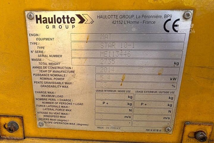 Podnośnik nożycowy Haulotte STAR 10 Electric, 10m Working Height, 3m Reach, 20