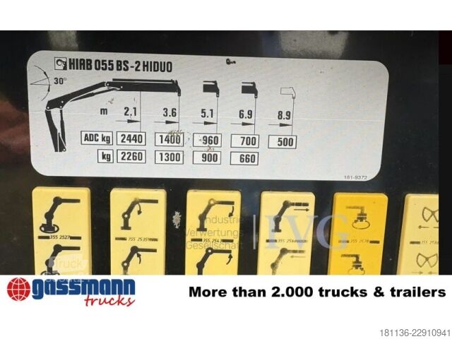 Kiepwagen Mercedes-Benz Atego 923 K 4x2, 2x AHK, Kran Hiab 055 BS-2 HiDuo,