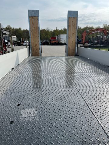 Remorcă cu platformă joasă FLIEGL TPS 140 Bau mit Heckanschr. 6,2m Tandem Plattfor