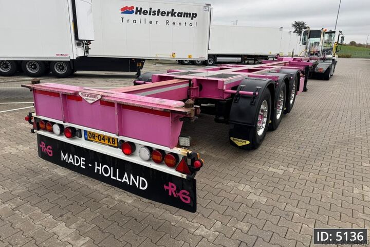 Transporte de contentores Broshuis 3UCC-39/45 Multi / 2x Extandable / 2x Lift Axle