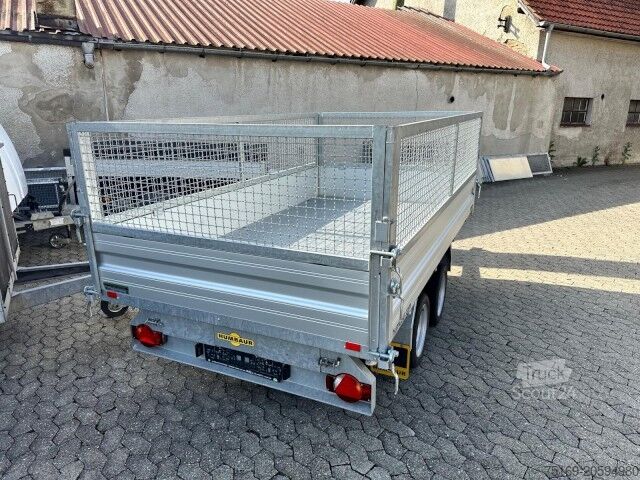 Remorque benne trilibérale Humbaur 3-Seitenkipper HTK 3000.31 Alu, mit Laubgitteraufsatz, 3140 x 1750 x 350 mm, 3,0 to.