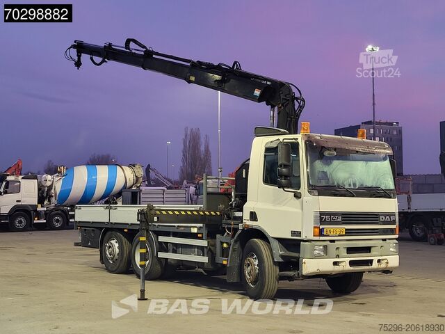 Open body DAF 75CF.250 CF 6X2 HIAB 190W3 Crane Kran Remote Ro...