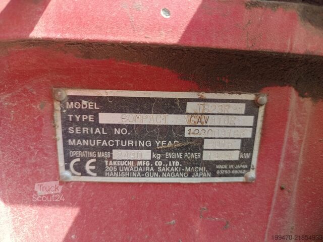 Mini ekskavators < 7t Takeuchi TB23R with 3 excavator buckets