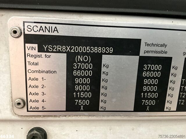  Scania R 580 8x2 V8 Retarder Euro 6 HMF 50 Tonmeter la...