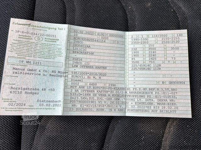 Bedrijfswagen - kipper Iveco Daily 35S16H3.0D with Tool Box on both sides