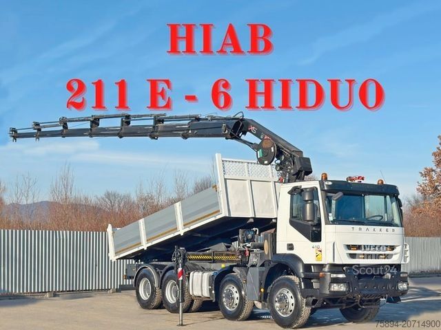 Truck mounted crane IVECO TRAKKER * HIAB 211 E - 6 HIDUO+ FUNK / 8x4 *TOP