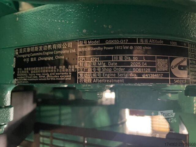 Agregado Cummins C2250D5E - 2.250 kVA Genset - QSK50 - DPX-18536-B