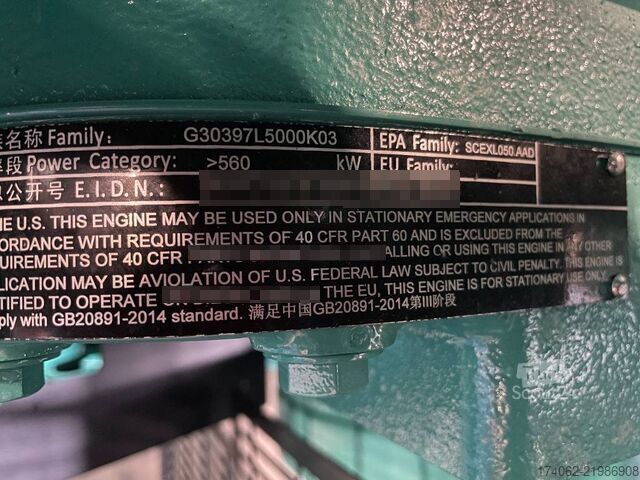 Agregado Cummins C2250D5E - 2.250 kVA Genset - QSK50 - DPX-18536-B
