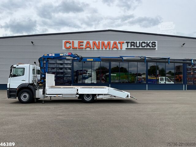 Bestelwagen autodrager Mercedes-Benz Axor 1824 Euro 5 HMF 12 Tonmeter laadkraan Just...