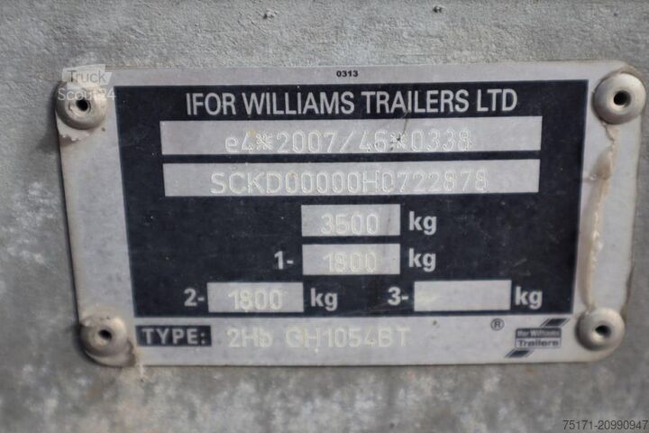 Ifor Williams 2HB 2-assige aanhangwagen, 2.856 kg capaciteit, incl. laden Ifor Williams 2HB 2 Axel Trailer, 2.856 kg Capacity, Incl Loadin