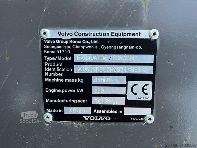 Excavateur sur chenilles Volvo ECR 355 EL 3D / AC / CENTRAL LUBRICATION