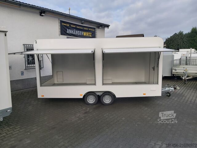 Vending trailer trailershop 520x230x230cm riesig retro 3 Klappen Leerwagen DIY
