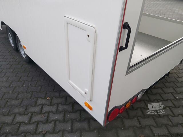 Vending trailer trailershop 520x230x230cm riesig retro 3 Klappen Leerwagen DIY