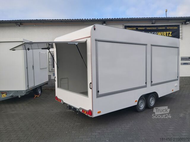 Vending trailer trailershop 520x230x230cm riesig retro 3 Klappen Leerwagen DIY