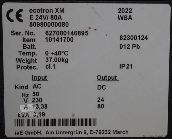 Baterie de stivuitor INDUSTRIE AUTOMATION Ecotron XM E 24V/80A
