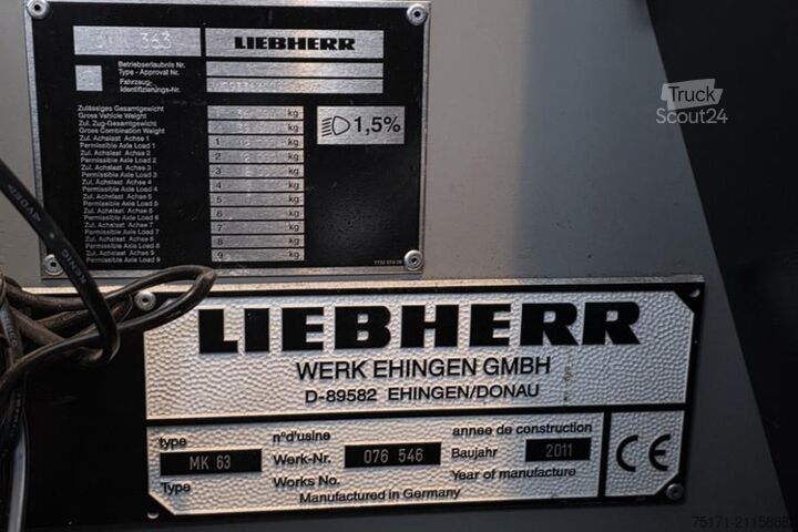 Grue à tour Liebherr MK63 Dutch Registration, Valid TCVT Inspection, 6x