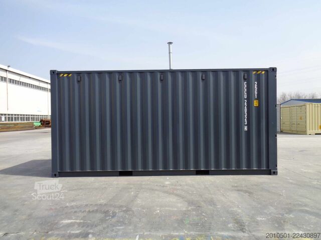 Conteneur d'expédition 20 Fuß High Cube Seecontainer / RAL 7016 Lagercontainer / Anthrazit / one Way