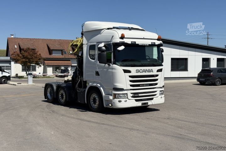 Standardowy ciągnik siodłowy Scania G490 6x2 Hiab 165ZT Holzkrane / Swiss-Vehicle