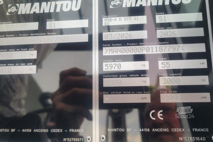 внедорожен мотокар Manitou M30-4 D ST5 S1 EU Diesel, 4x4 Drive, 3t Capacity,