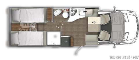 Camping-car semi-intégré Eura Mobil Contura 766 EF AHK*hydr. Hubst.*TV*Klima*Sol.