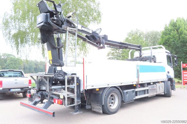 Camion plateau MERCEDES-BENZ Antos 1830 L , Kran MKG HLK 125