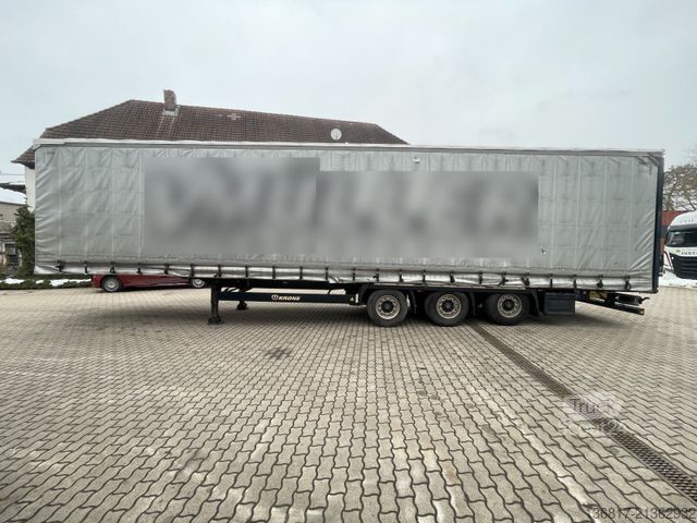Öppen semitrailer med kapell KRONE SD Plane Mega Edscha Hubdach 2x Liftachse