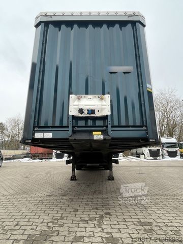 Öppen semitrailer med kapell KRONE SD Plane Mega Edscha Hubdach 2x Liftachse