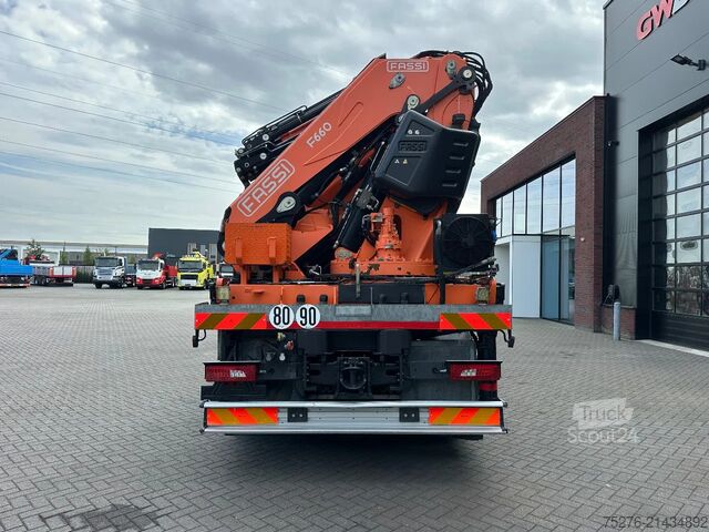 Vrachtwagen met kraan Scania R490 8x4 Tridem Fassi F660 + Fly Jib Euro 6