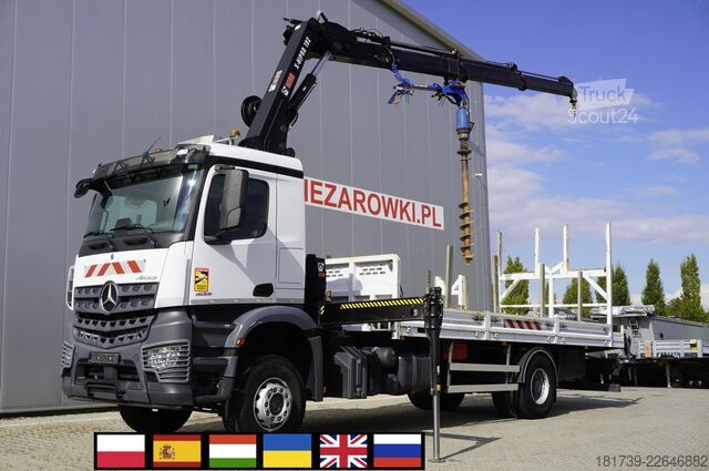 Plataforma con grúa Mercedes-Benz Arocs 1833 4x2 / 60 tho. km! / HIAB