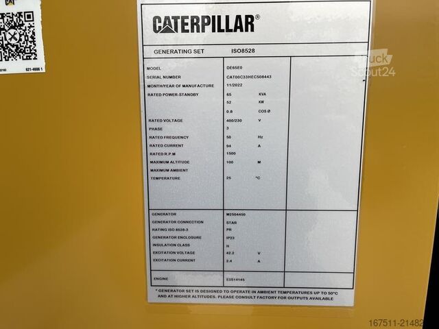 Aggregat CAT DE 65 E 0 Noodaggregaat