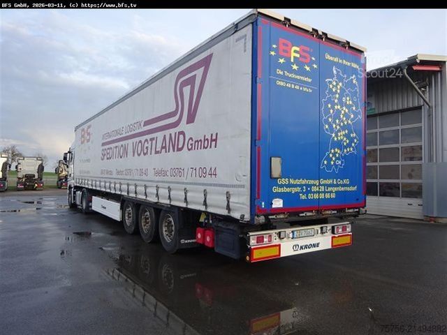 Nyitott ponyvás félpótkocsi KRONE Sattelauflieger SDP 27 eLB4-CS Krone, Schiebever