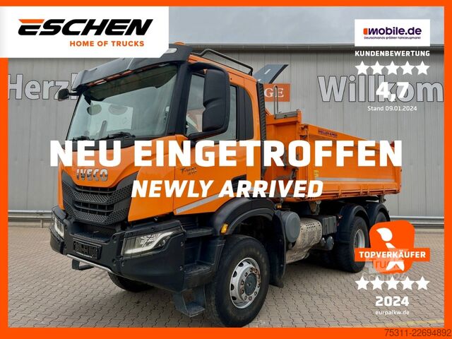 Τρίπλευρο ανατρεπόμενο φορτηγό IVECO AD 260 T 410 Blatt/Blatt 6x6 MEILLER-3-S-Kipper