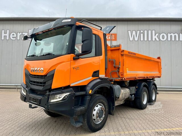 Τρίπλευρο ανατρεπόμενο φορτηγό IVECO AD 260 T 410 Blatt/Blatt 6x6 MEILLER-3-S-Kipper