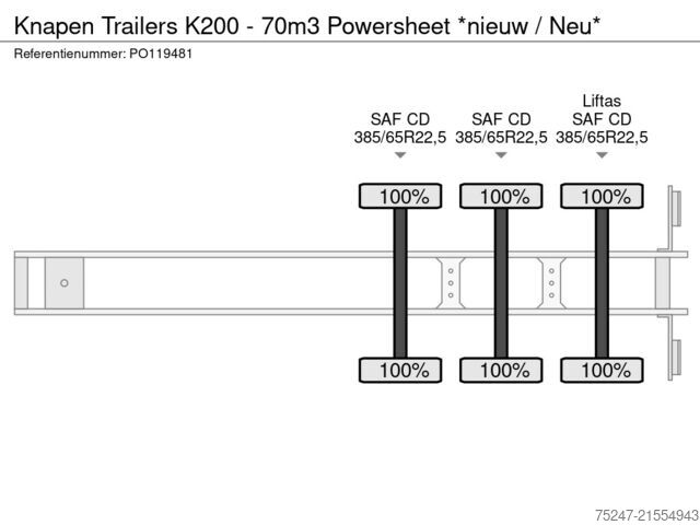 Premikanje tal Knapen Trailers K200 - 70m3 Powersheet *nieuw / Neu*