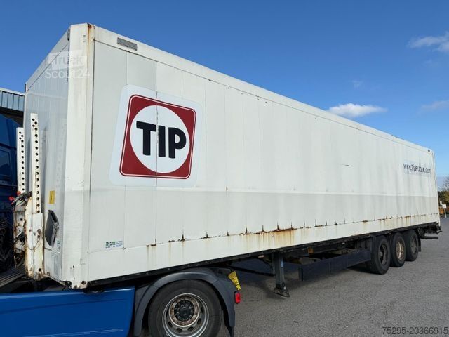 Box semitrailer KRONE 3 Achs Stahl Koffer Doppelstock Textilbleche