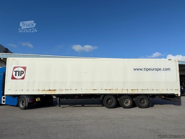 Box semitrailer KRONE 3 Achs Stahl Koffer Doppelstock Textilbleche